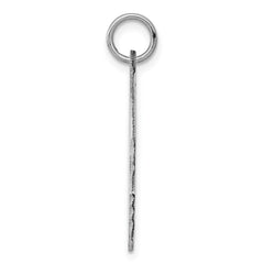 Sterl Silver Rh-plt Engraveable Boy Polished Front/Satin Back Disc Charm - 25