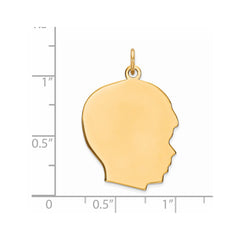 Sterling Silver GP Engraveable Boy Polished Disc Charm - 27