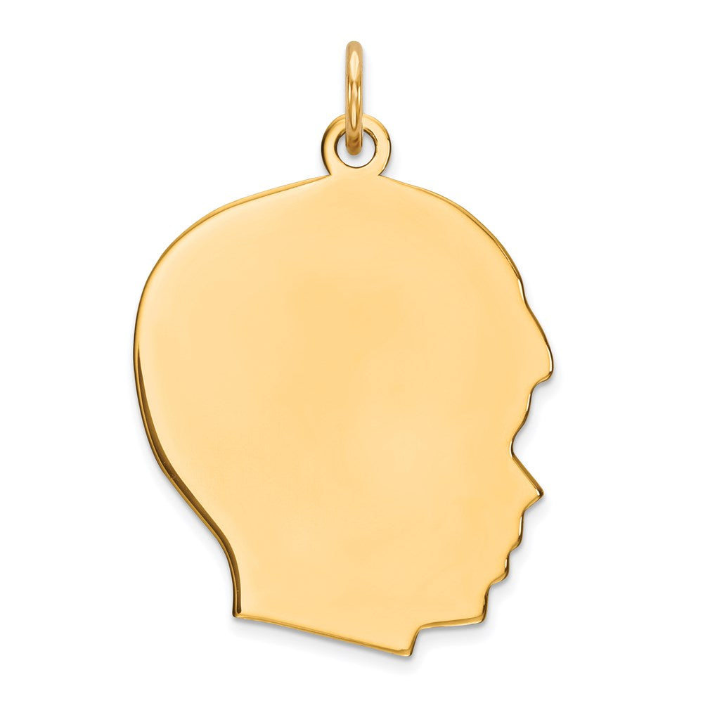 Sterling Silver GP Engraveable Boy Polished Disc Charm - 26