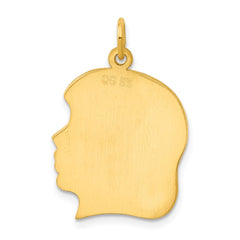 Sterling Silver GP Engraveable Girl Polished Disc Charm - 26