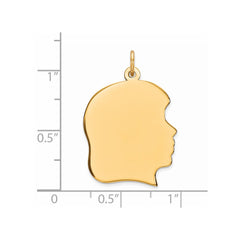 Sterling Silver GP Engraveable Girl Polished Disc Charm - 27