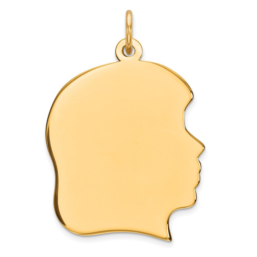 Sterling Silver GP Engraveable Girl Polished Disc Charm - 27