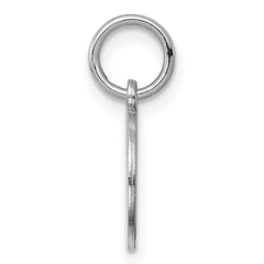 SS Rh-plt Engraveable Round Polished Front/Satin Back Disc Charm - 23