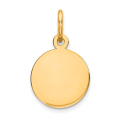 Sterling Silver GP Engraveable Round Polished Disc Charm - 53