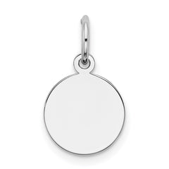 SS Rh-plt Engraveable Round Polished Front/Satin Back Disc Charm - 23