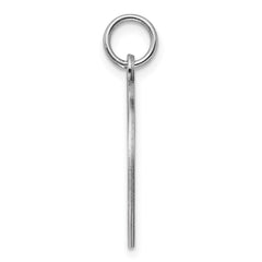 SS Rh-plt Engraveable Round Polished Front/Satin Back Disc Charm - 24