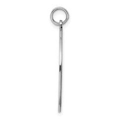 Sterling Silver Rhod-plated Eng. Rnd Polish Front/Satin Back Disc Charm - 57