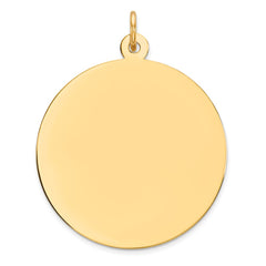 Sterling Silver GP Engraveable Round Polished Disc Charm - 6