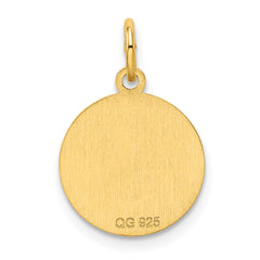 Sterling Silver GP Engraveable Round Polished Disc Charm - 46