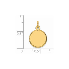 Sterling Silver GP Engraveable Round Polished Disc Charm - 46