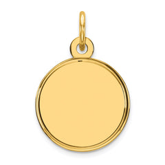 Sterling Silver GP Engraveable Round Polished Disc Charm - 46