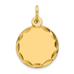 Sterling Silver GP Engraveable Round Polished Disc Charm - 14