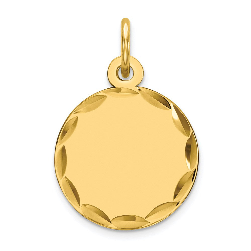 Sterling Silver GP Engraveable Round Polished Disc Charm - 13
