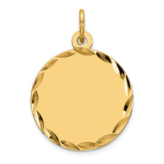 Sterling Silver GP Engraveable Round Polished Disc Charm - 15