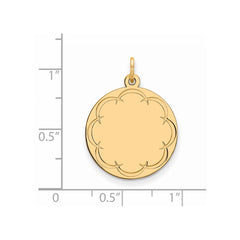 Sterling Silver GP Engraveable Round Polished Disc Charm - 18