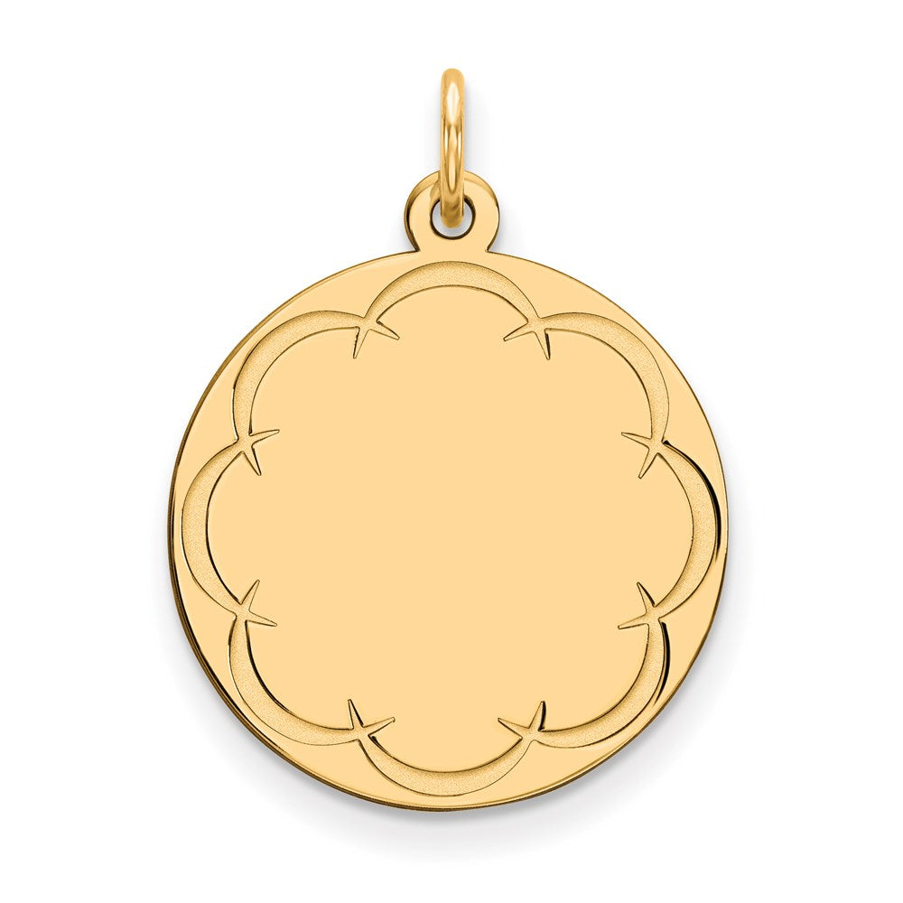 Sterling Silver GP Engraveable Round Polished Disc Charm - 18