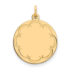 Sterling Silver GP Engraveable Round Polished Disc Charm - 18