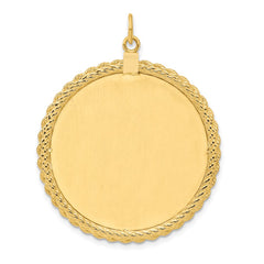 Sterling Silver GP Engraveable Round with Rope Polished Disc - 4