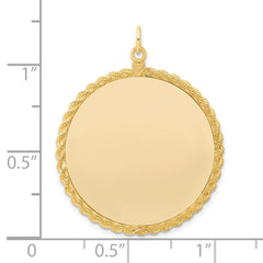 Sterling Silver GP Engraveable Round with Rope Polished Disc - 4
