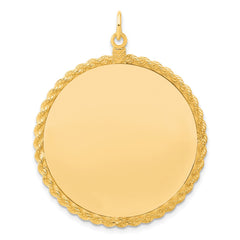 Sterling Silver GP Engraveable Round with Rope Polished Disc - 4
