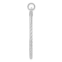 SS Rh-plt Engraveable Round with Rope Polished Front/Satin Back Disc - 3