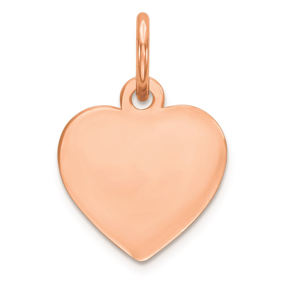 Sterling Silver RG Plated Engraveable Heart Polished Front/Satin Back Disc - 22