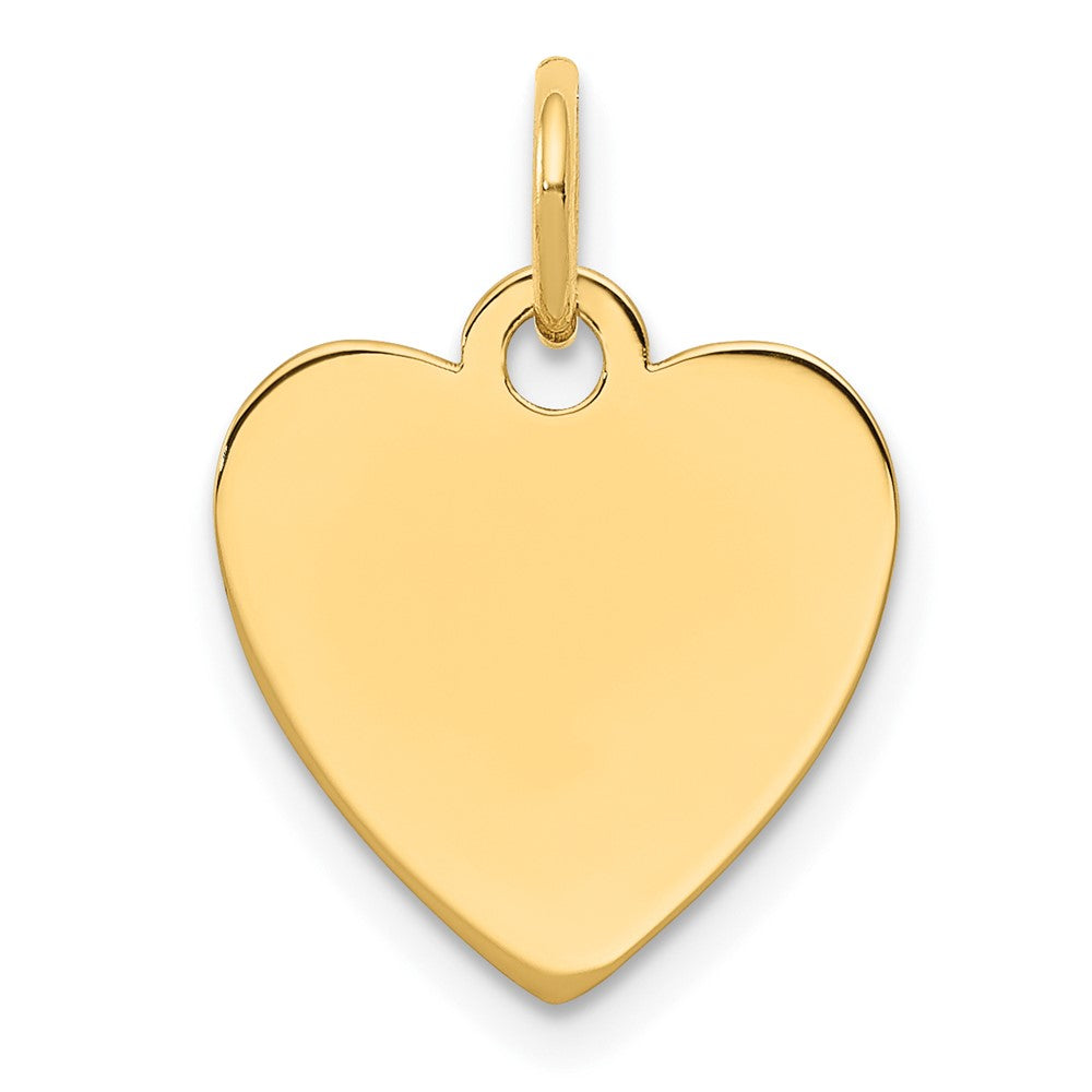 Sterling Silver GP Engraveable Heart Polished Disc Charm - 6