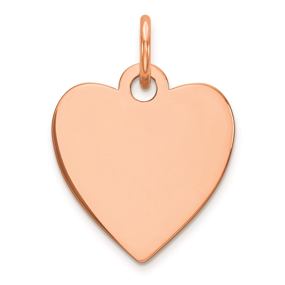 Sterling Silver RG Plated Engraveable Heart Polished Front/Satin Back Disc - 4