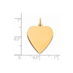 Sterling Silver GP Engraveable Heart Polished Disc Charm - 7