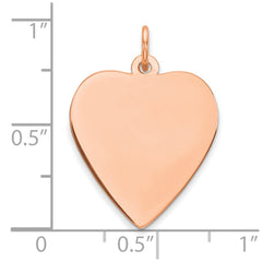 Sterling Silver RG Plated Engraveable Heart Polished Front/Satin Back Disc - 24