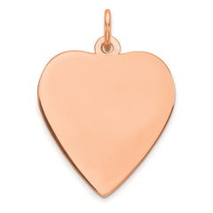 Sterling Silver RG Plated Eng. Heart Polish Front/Satin Back Disc Charm - 3