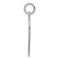 Sterling Silver Rhod-plated Eng. Heart Polish Front/Satin Back Disc Charm - 9