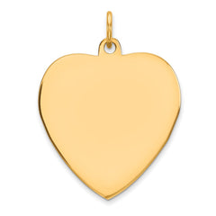 Sterling Silver GP Engraveable Heart Polished Disc Charm - 18