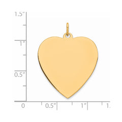 Sterling Silver GP Engraveable Heart Polished Disc Charm - 34