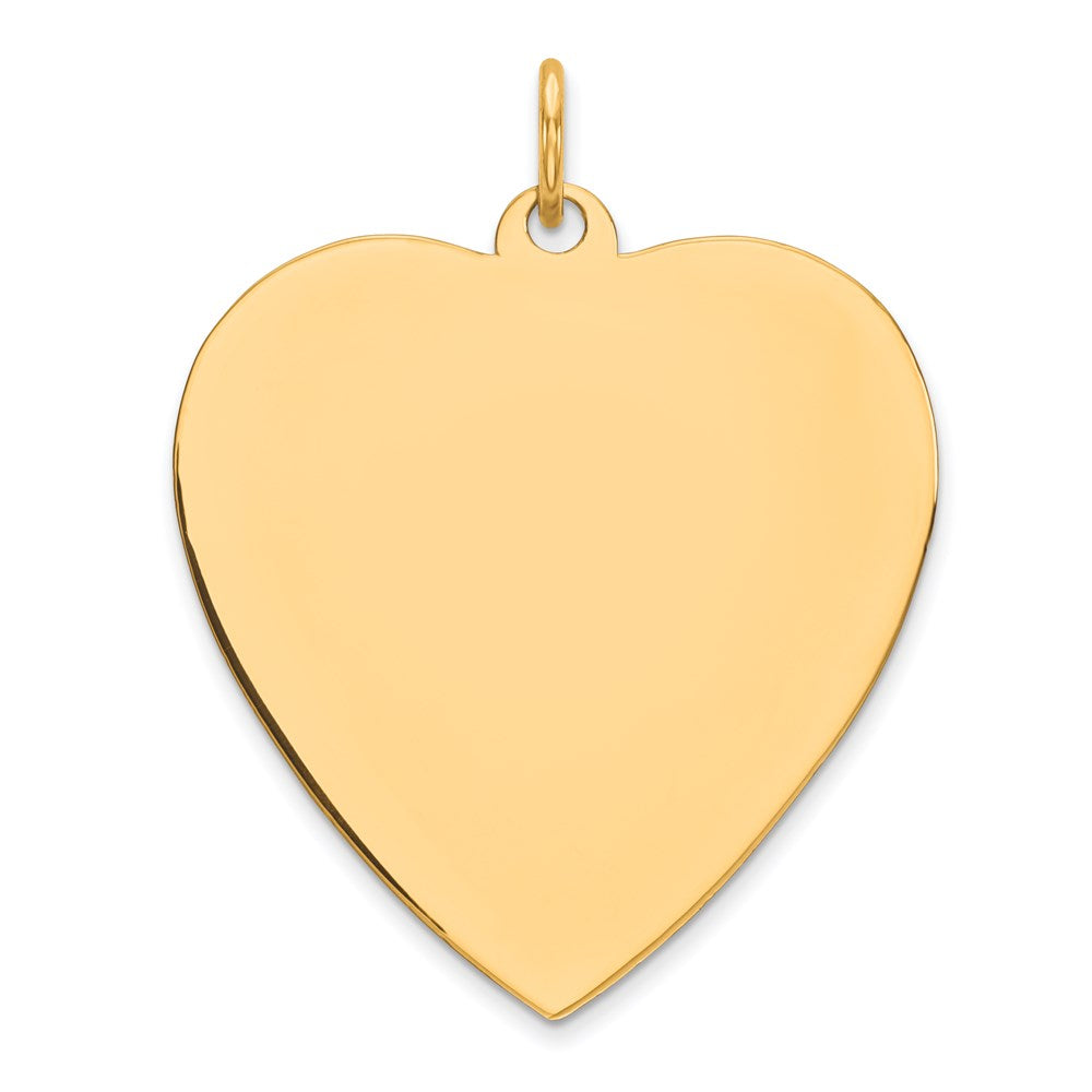 Sterling Silver GP Engraveable Heart Polished Disc Charm - 34