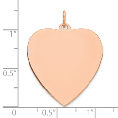 Sterling Silver RG Plated Engraveable Heart Polished Front/Satin Back Disc - 6