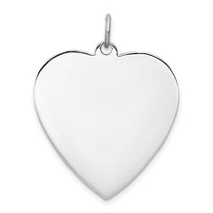 Sterling Silver Rhod-plated Eng. Heart Polish Front/Satin Back Disc Charm - 4
