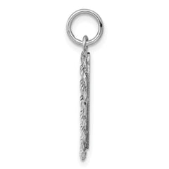 SS Rh-plt Engraveable Heart Polished Front/Satin Back Disc Charm - 26