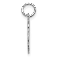 Sterling Silver Rh-plt Engraveable Polished Front/Satin Back Disc Charm - 5