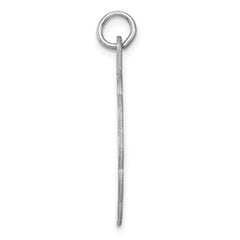 Sterling Silver Rh-plt Engraveable Polished Front/Satin Back Disc Charm - 8