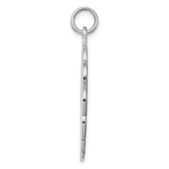 Sterling Silver Rh-plt Engraveable Polished Front/Satin Back Disc Charm - 45