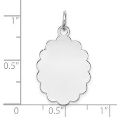 Sterling Silver Rh-plt Engraveable Polished Front/Satin Back Disc Charm - 46