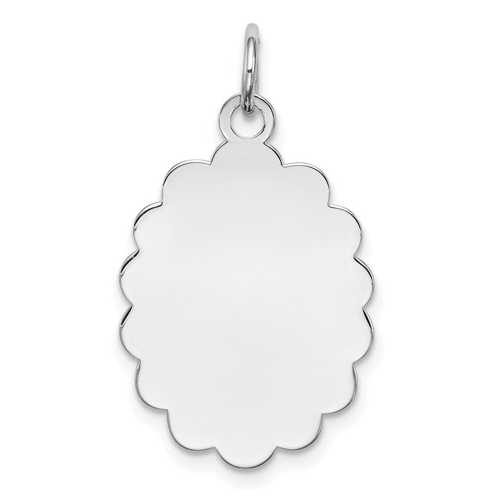Sterling Silver Rh-plt Engraveable Polished Front/Satin Back Disc Charm - 46