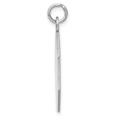 SS Rh-plt Engraveable Octagon Polished Front/Satin Back Disc Charm - 10