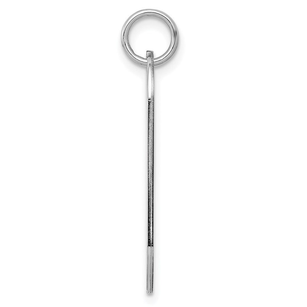 SS Rh-plt Engraveable Dog Tag Polished Front/Satin Back Disc Charm - 4