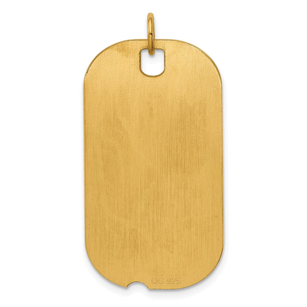 Sterling Silver GP Engraveable Dog Tag Polished Disc Charm - 10