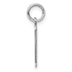 SS Rh-plt Engraveable Rectangle Polished Front/Satin Back Disc Charm - 4