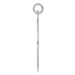 SS Rh-plt Engraveable Round Patterned Polished Front/Satin Back Disc - 4