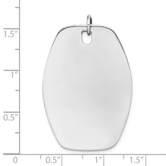 Sterling Silver Rh-plt Engraveable Polished Front/Satin Back Disc Charm - 27