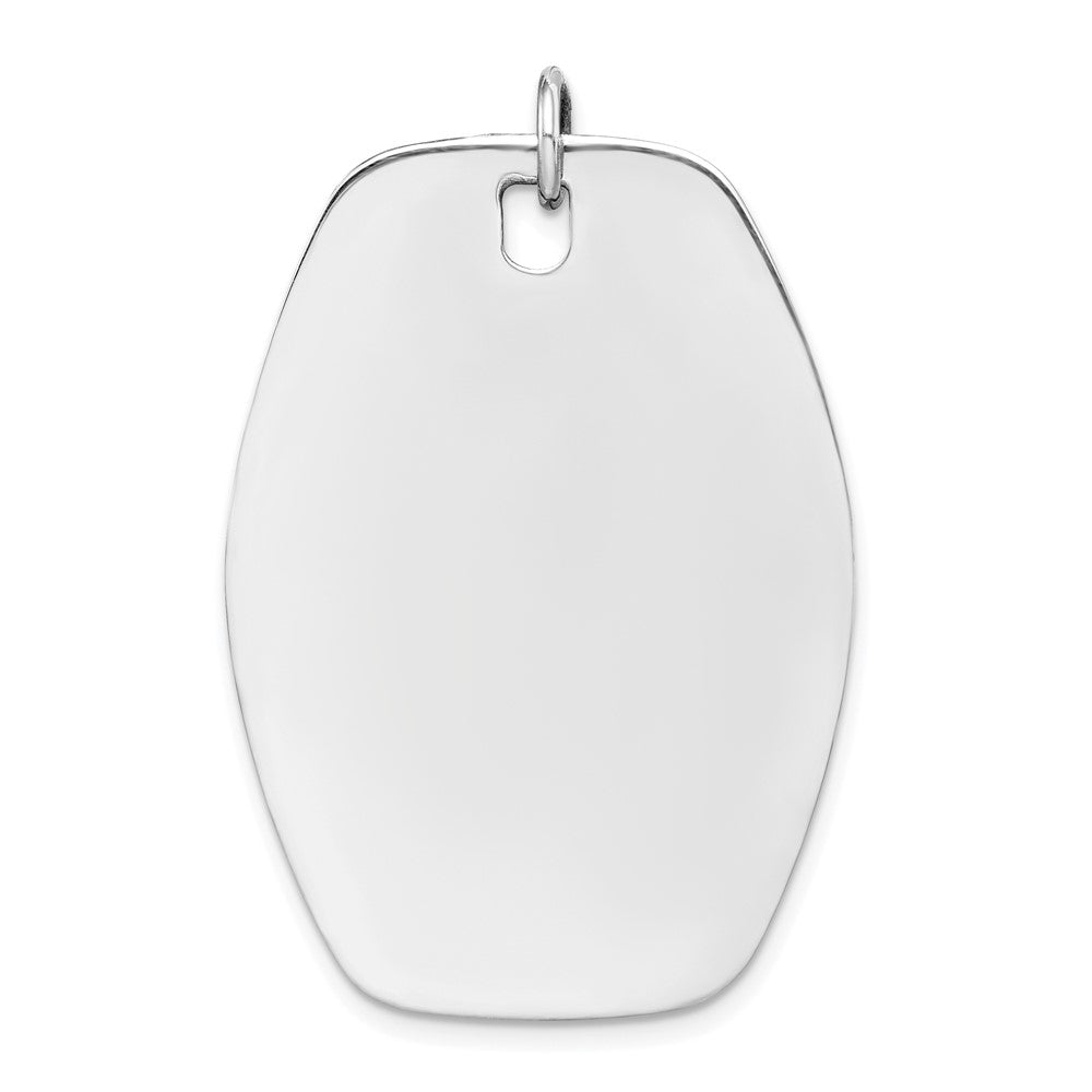 Sterling Silver Rh-plt Engraveable Polished Front/Satin Back Disc Charm - 27